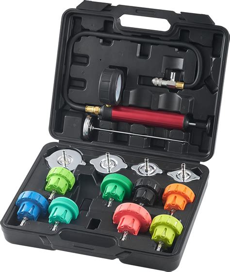 VEVOR 14 pcs Universal Radiator Pressure Tester Kit, Coolant Pressure ...
