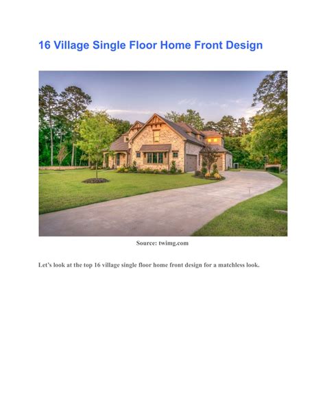 PPT - 15 Best Village Single Floor Home Front Design Ideas PowerPoint ...