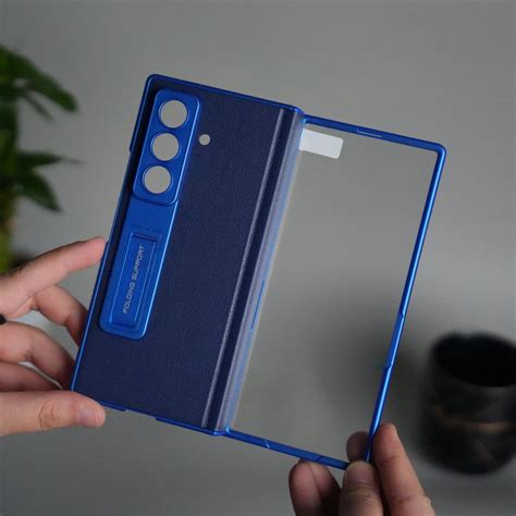 Galaxy Z Fold 7 PU Leather Kickstand Case with Front Glass | Hinge Pro ...