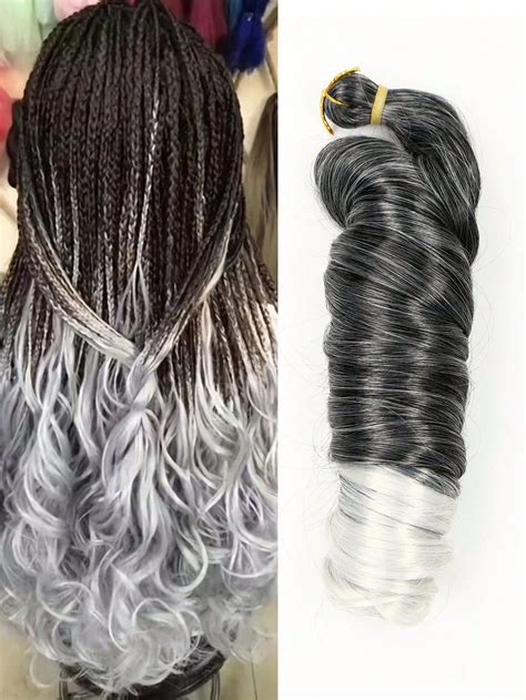 Ombre Long Curly Synthetic Hair Extension | Braid in hair extensions ...