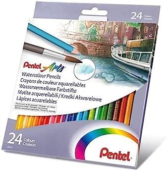 Pentel Arts WATERCOLOUR PENCIL SET- Assorted (Pack of 24 Colour) (CB9 ...