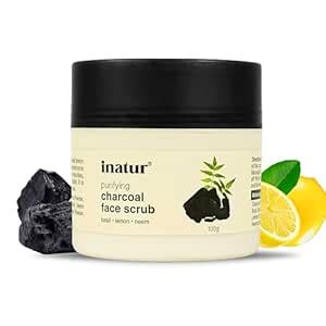 Buy inatur Charcoal Face Scrub for Blackheads, Acne & Oily Skin | Deep ...