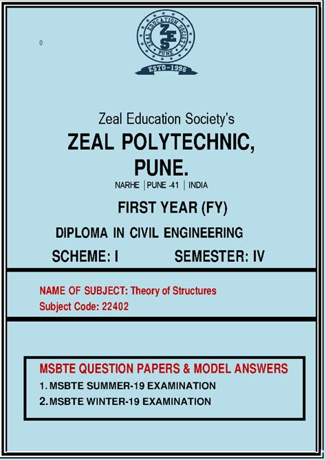 SY-TOS-22402 - Zeal Education Society’s ZEAL POLYTECHNIC, PUNE. NARHE ...