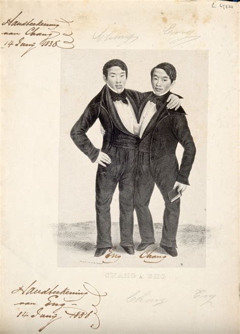 File:Chang and Eng the Siamese twins, one holding a book. Lithograph ...