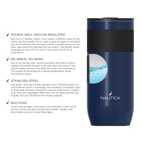 Nautica Mooring 18-fl oz Stainless Steel Insulated Tumbler at Lowes.com