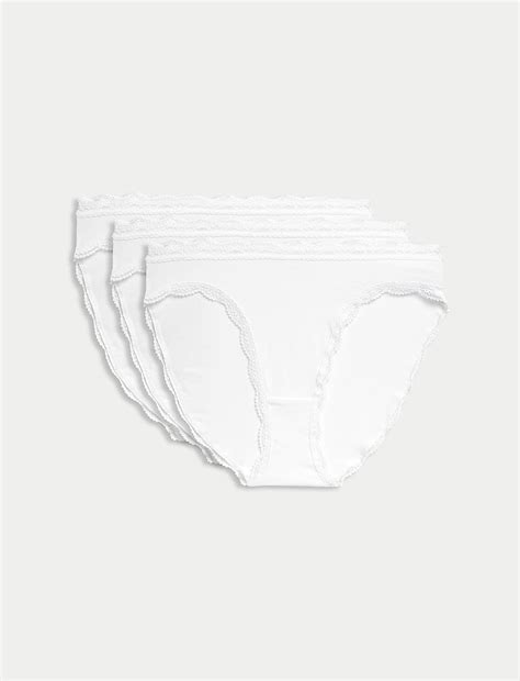 Buy 3pk Cotton Rich High Leg Knickers at Marks & Spencer