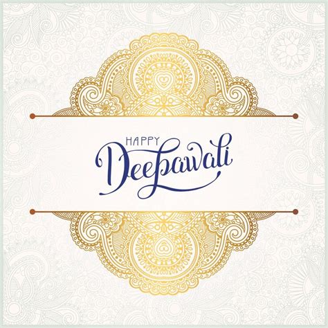 Happy diwali gold greeting card with hand written inscription to indian ...