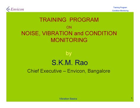 5 Vibration basics - Condition Monitoring TRAINING PROGRAM ####### ON ...