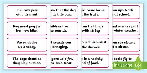Phase 5 Sentence Cards