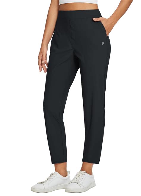 baleaf Womens Travel Pants Petite Stretch with Zipper Pockets Golf ...