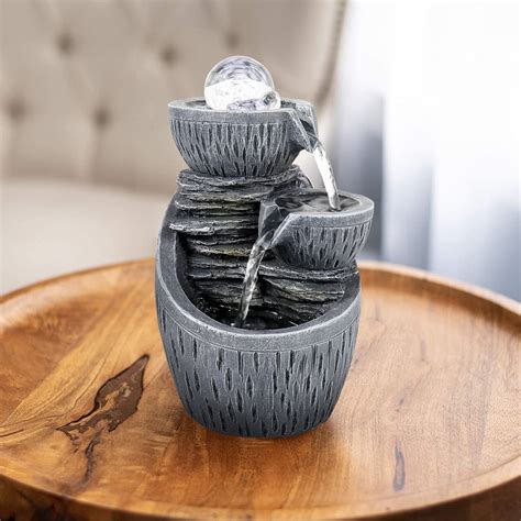 Buy Tabletop Water Fountains Indoor Illuminated Waterfall and Calming ...