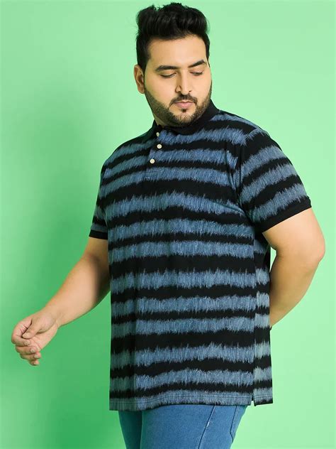 Men Plus Size Savnik Stripes Polo Tshirt – bigbanana