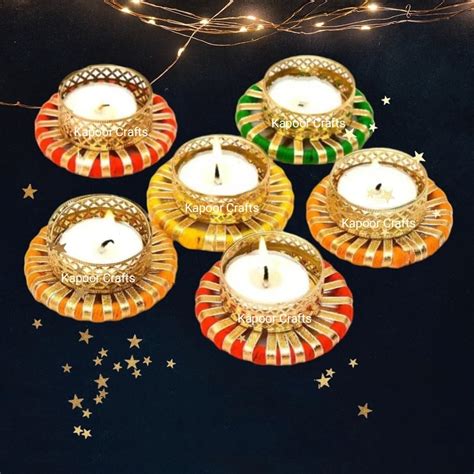 Buy Kapoor Crafts ® Tealight Candle Holder Decorative Candle Diya Gotta ...