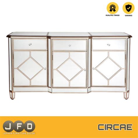 Promo Meja Buffet Kaca Minimalis Circae Mirrored Glass Buffet Table ...