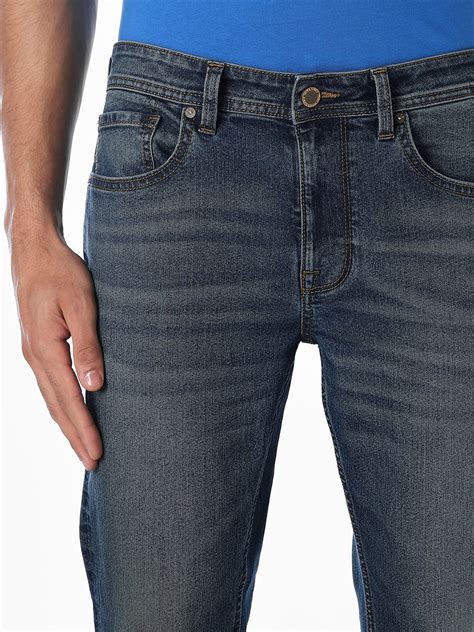 Dark Blue Tim Cropped Slim Fit Jeans