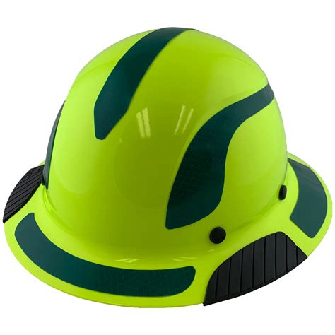 DAX Fiberglass Composite Hard Hat - Full Brim High-Viz Lime with ...