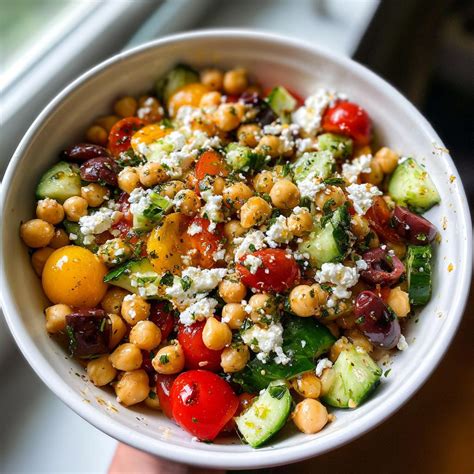15-Minute Mediterranean Chickpea Salad with Feta & Olives - Wilingga ...