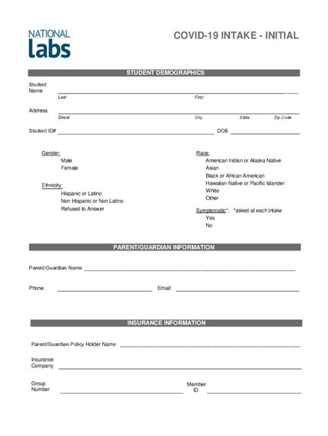 Fillable Online COVID-19 INTAKE - INITIAL Fax Email Print - pdfFiller