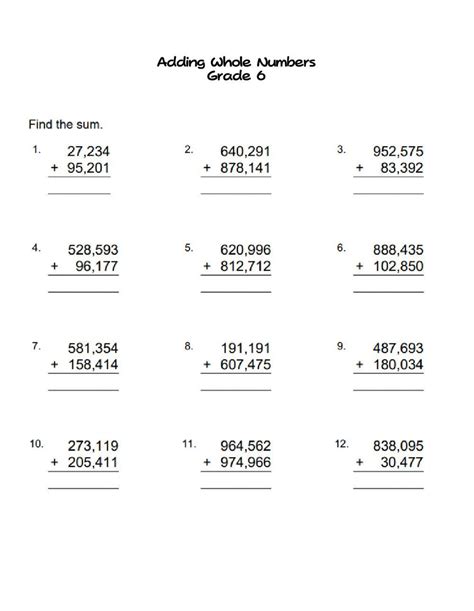 Image result for Whole Number Answer Addition