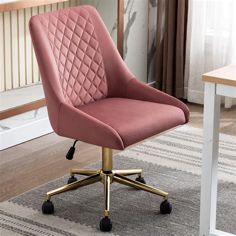 Buy Duhome Velvet Home Office Chair with Wheels, Swivel Accent Chair ...