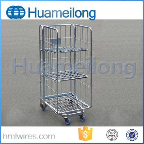 China 3 Sides Medium Duty Collapsible Steel Wire Roll Pallet Containers ...