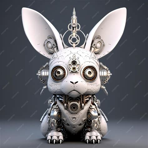 Premium AI Image | A robot bunny with a head of gears generative ai image