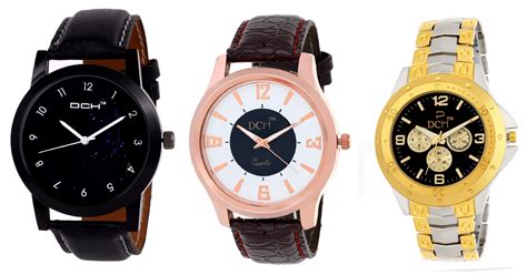 Buy DCH Round Dail Multi Leather StrapMens Quartz Watch For Men Online ...