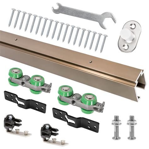 60In Pocket Door Track Kit, Heavy Duty Pocket Door Hardware, 4 Wheels ...