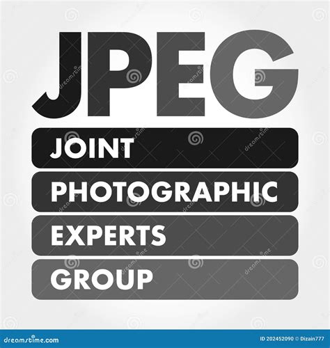 JPEG - Joint Photographic Experts Group Stock Illustration - Illustration of format, acronym ...
