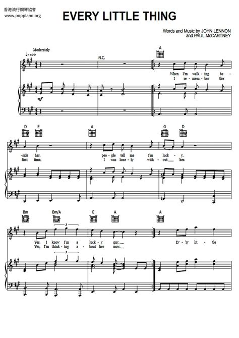 The Beatles-Every Little Thing Sheet Music pdf, - Free Score Download ★