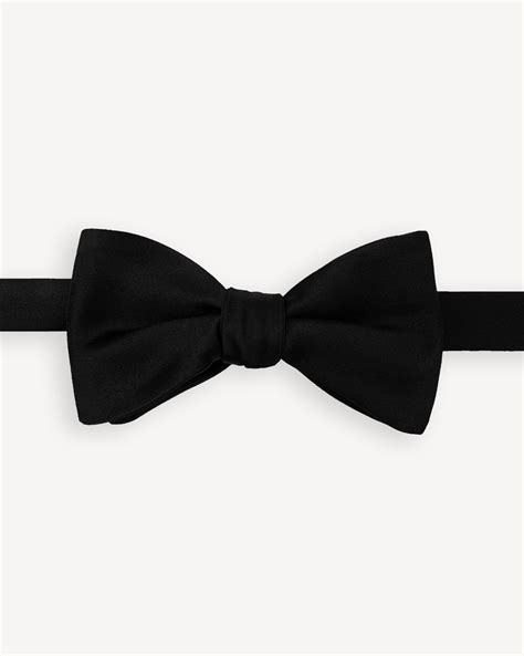 Black Satin Silk Large Butterfly Self Tie Bow Tie | Made in Italy | Besnard