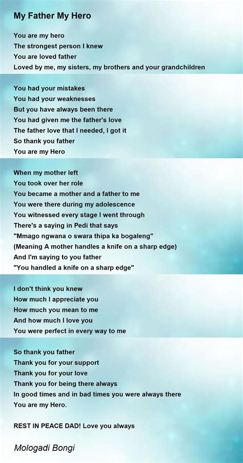 My Dad Is My Hero Poem