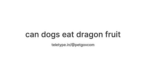 can dogs eat dragon fruit — Teletype