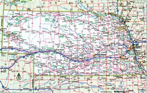 Detailed map of the interstate highways of Nebraska I-80 - US