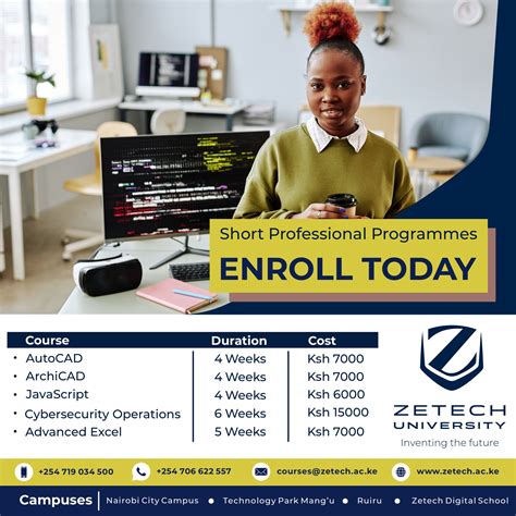Zetech University | 🎯 Short professional courses = big opportunities! Getting one in the bag ...