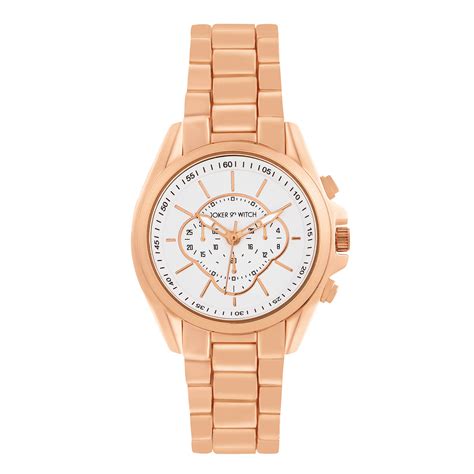 Shop online Stellar Solstice Rosegold Watch With White Dial And Chain ...