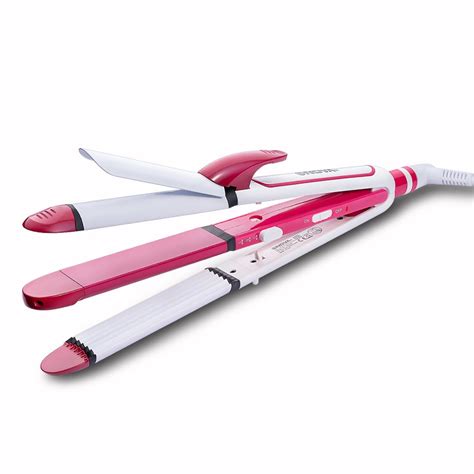 NOVA 3 in 1 Hair Styler -Curler, Crimper NHS 806 Hair Straightener ...