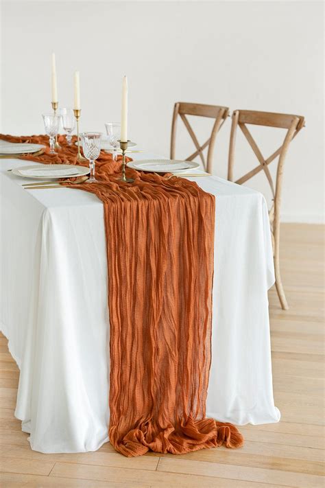 Rustic Gauze Cheesecloth Table Runner 30"w x 10FT - 7 colors | Wedding ...