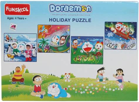 Funskool Doraemon 4 in 1 Puzzles (Holiday Puzzle) - Doraemon 4 in 1 ...