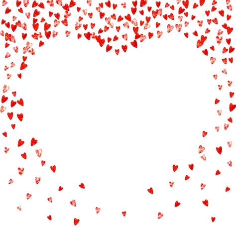 Carte de Saint Valentin avec des coeurs de paillettes roses. 14 février ...