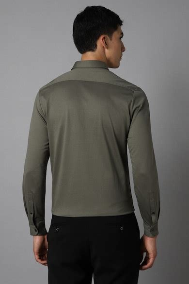 Louis Philippe Formal Shirts, Permapress Olive Wrinkle Free Slim Fit ...