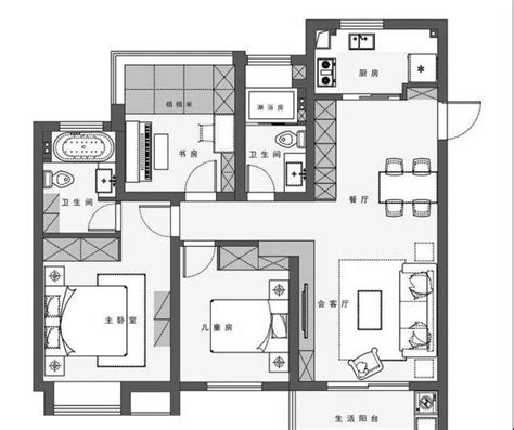 新中式一层别墅平房设计图，带有洗衣房，占地180平方米_一层别墅设计图_鲁班设计图纸官网