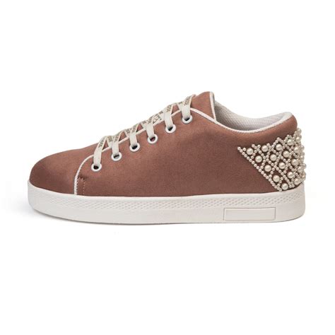 The Elena Desert Storm Luxury Embellished Trainer – Rettrose India
