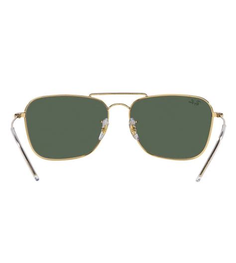 RAY-BAN Reverse Collection Arista Gold Frame Green Lens Square Sunglas ...
