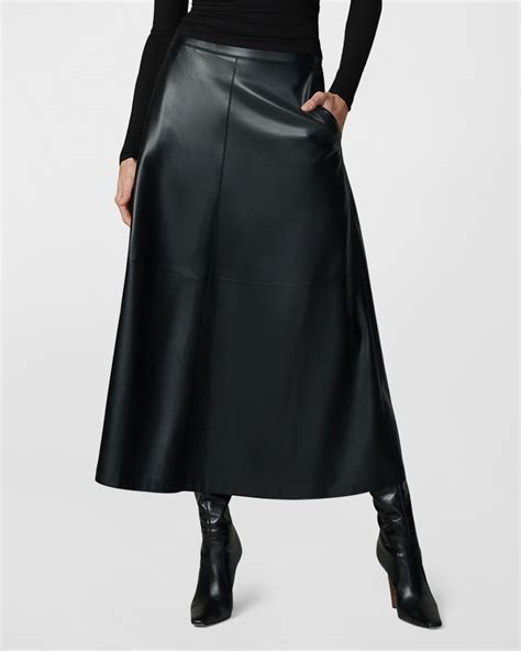 Joe's Jeans The Tavi Vegan Leather Midi Skirt | Neiman Marcus