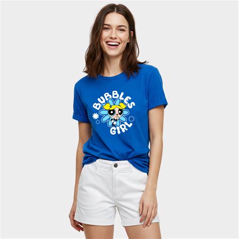 Bubbles Powerpuff Girl Royal Blue Tshirt – Hey Heart