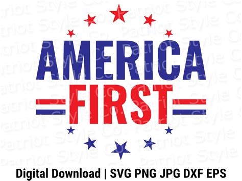 America First Patriotic Design, SVG PNG JPG (digital Download) - Etsy