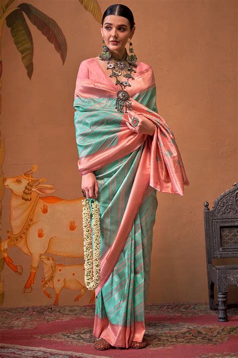 Luxuriant Sea Green Soft Banarasi Silk Saree With Tremendous Blouse Pi ...
