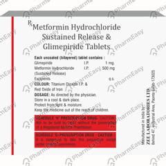 Glyzee M 1mg Sr Strip Of 10 Tablets: Uses, Side Effects, Price & Dosage ...