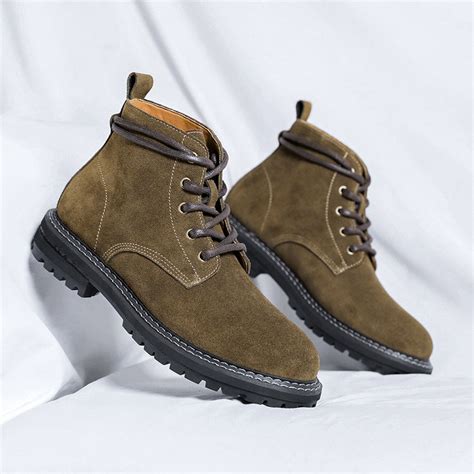 Suede Leather Autumn and Winter Mid-top Boots – Sociable Weaver Nest